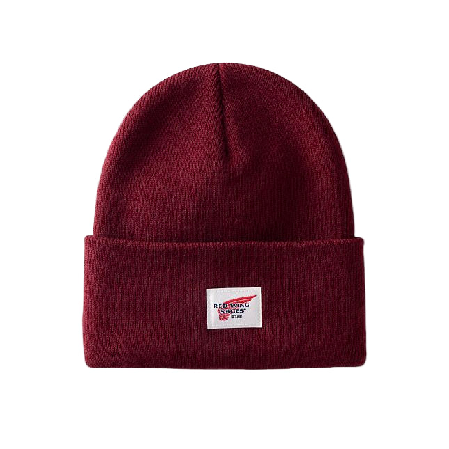 Logo Knit Beanie Hat - Burgundy 97479